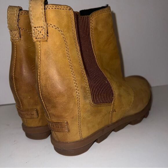 Sorel Boots Womens 9.5 Joan Of Artic Wedge II Chelsea NL3022-240 Brown Leather - Picture 8 of 11